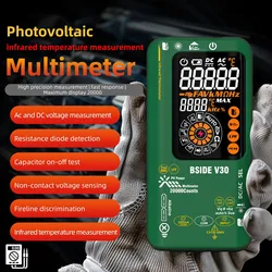 Photovoltaic intelligent digital multimeter 20000 words display infrared temperature measurement 1500V DC voltage and current