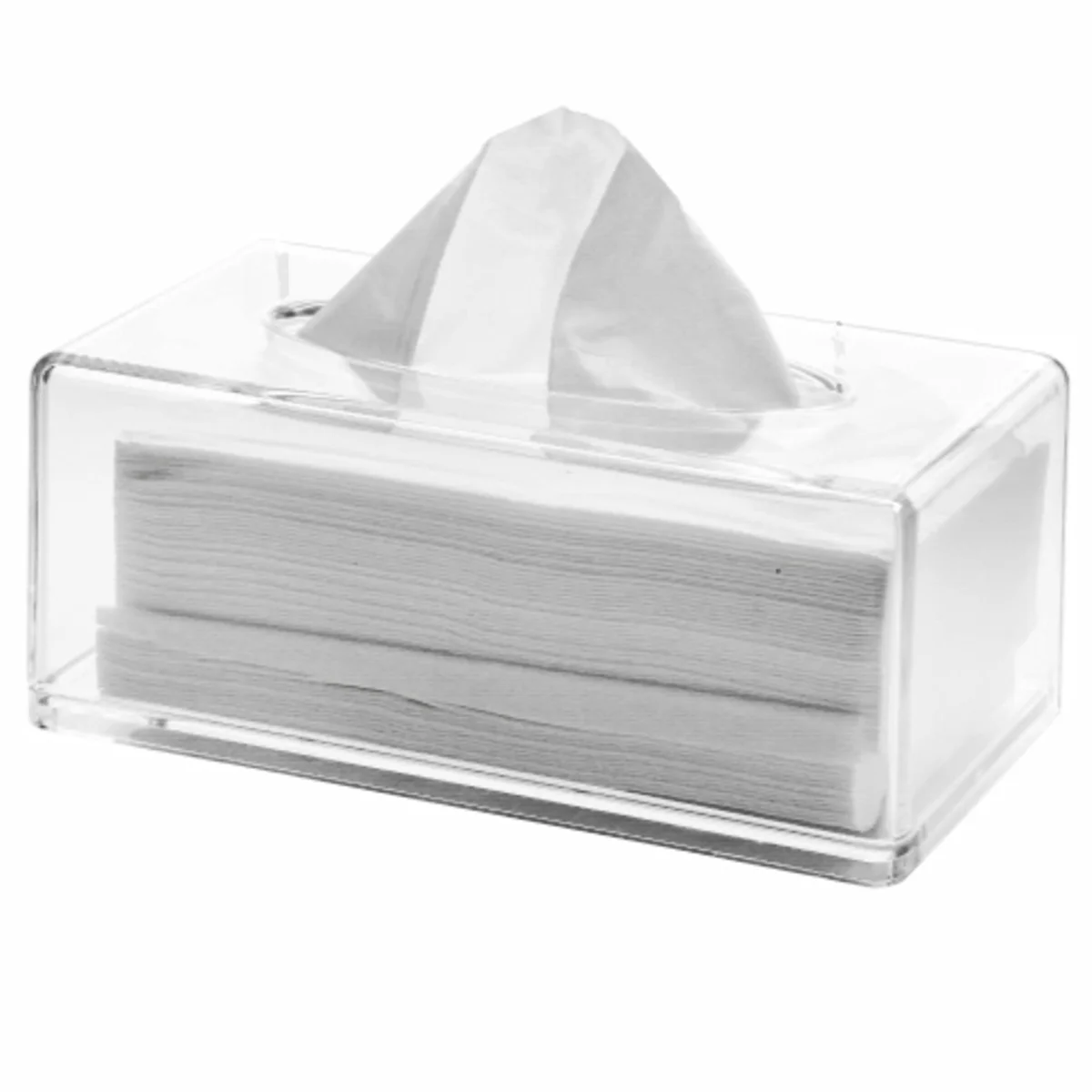 Clear Acrylic Tissue Box Holder with Cover Facial Tissue Dispenser Box Case for Countertop,Clear Plastic Dryer Sheet A