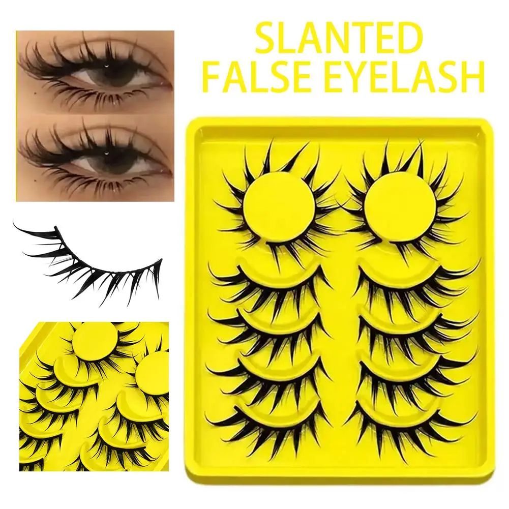 Slant Flying Full Strip Falsche Wimpern 3D Natürliche Dichte Locken Weiche Kreuz Anime Gefälschte Wimpern Verlängerung Make-Up