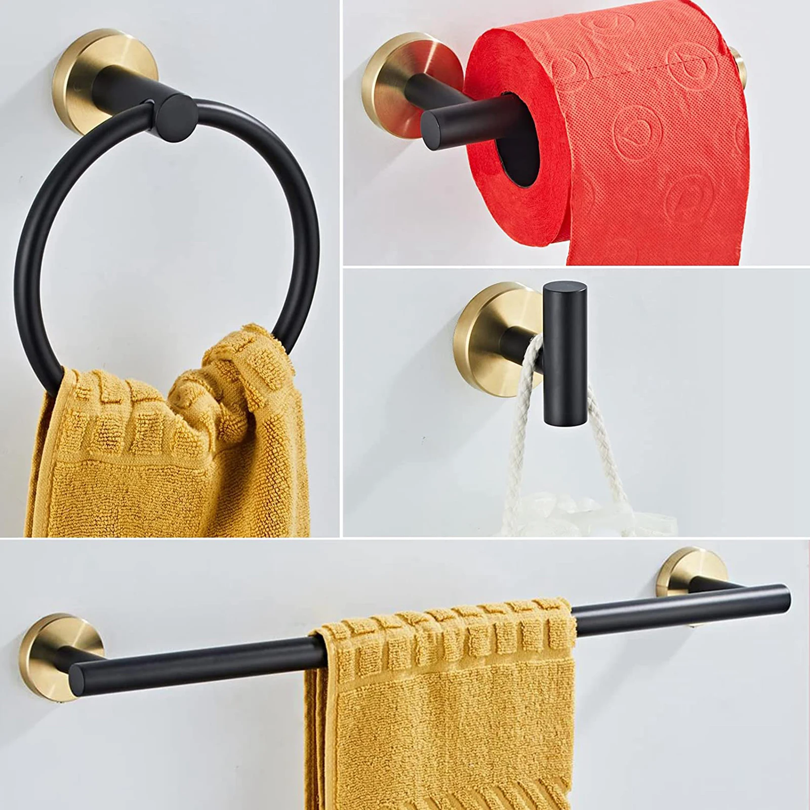 

Stainless Steel Bathroom Hardware Set Toilet Paper Storage Rack Hand Towel Bars Bathroom Accessories for Hotel Home Room chen