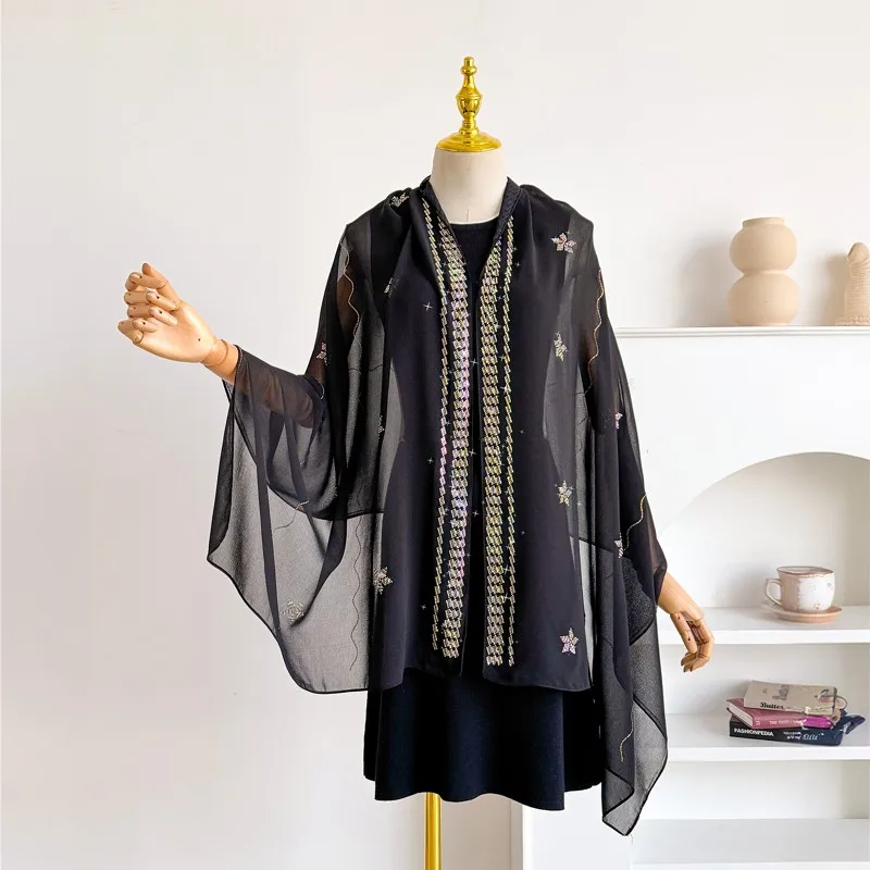 

2026 женский минималистичный стильный дизайнерский шарф, летняя тонкая шифоновая верхняя одежда, шаль, свободные солнцезащитные аксессуары с длинными рукавами