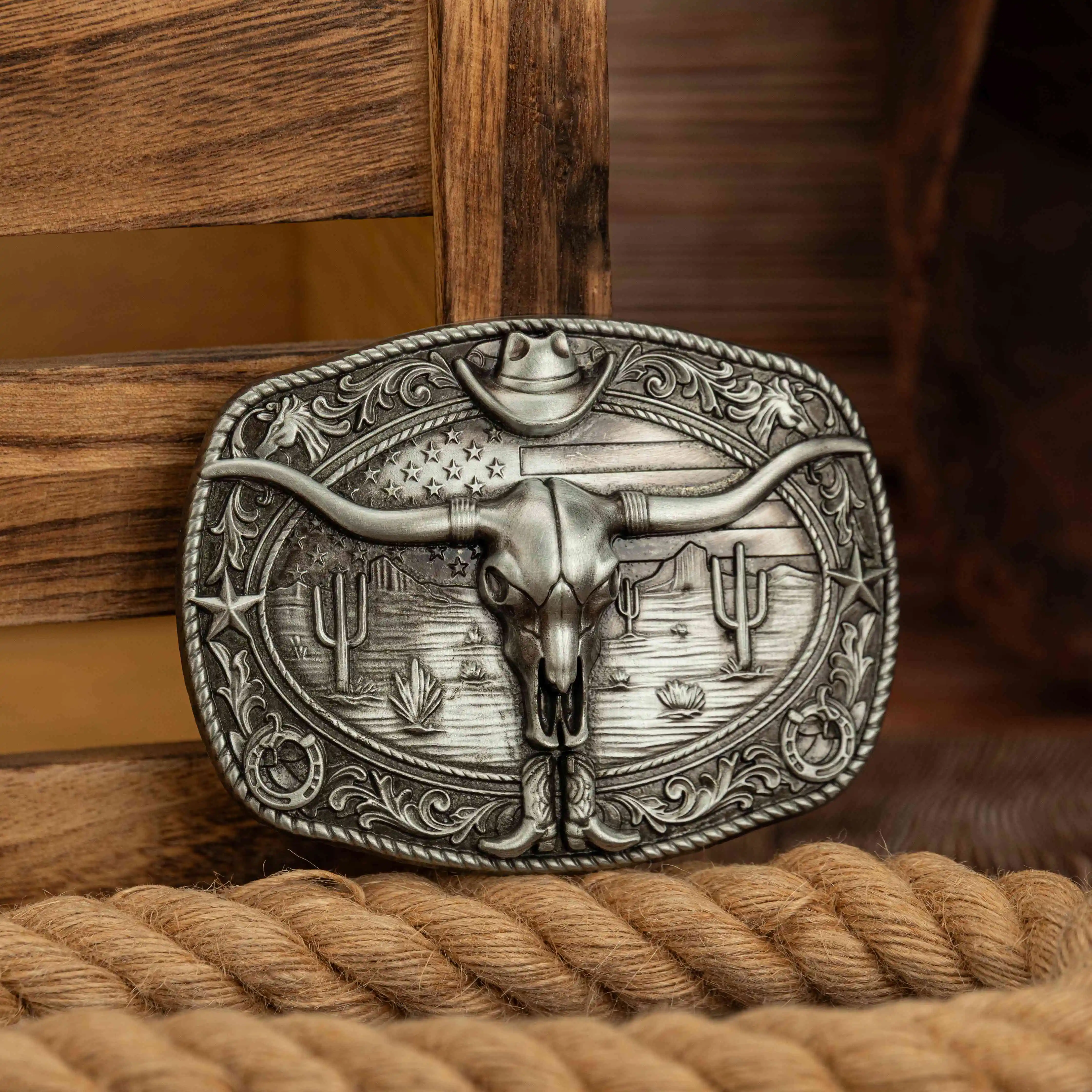 Trendy Western Eagle Cross Zinc Alloy Buckle Oval Square Vintage Horseman Design Versatile Belt Buckle for Any Style Belt Gift