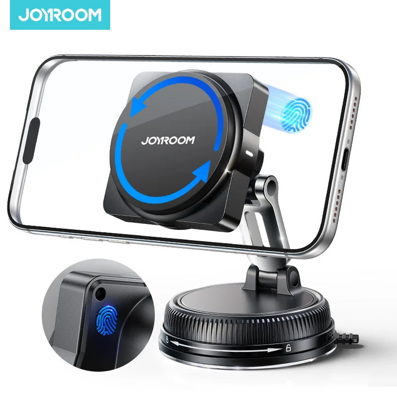 

Магнитное автомобильное зарядное устройство Joyroom 15W с сенсорным управлением, беспроводной зарядкой и креплением на воздуховод/панель приборов для iPhone