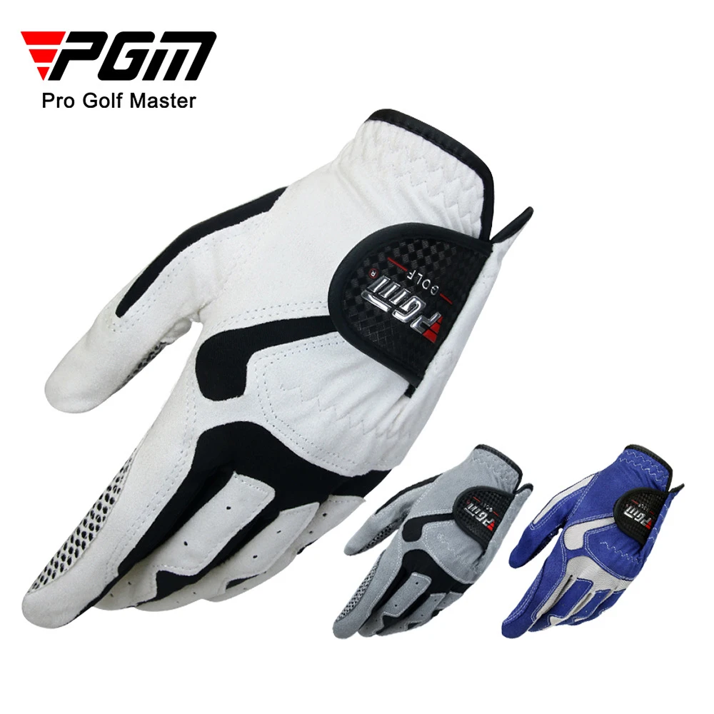 PGM Breathable Fabric Golf Gloves for Men, Antislip Granulated, Abrasion Resistant Sports, Microfibre Left and Right Hand Glove