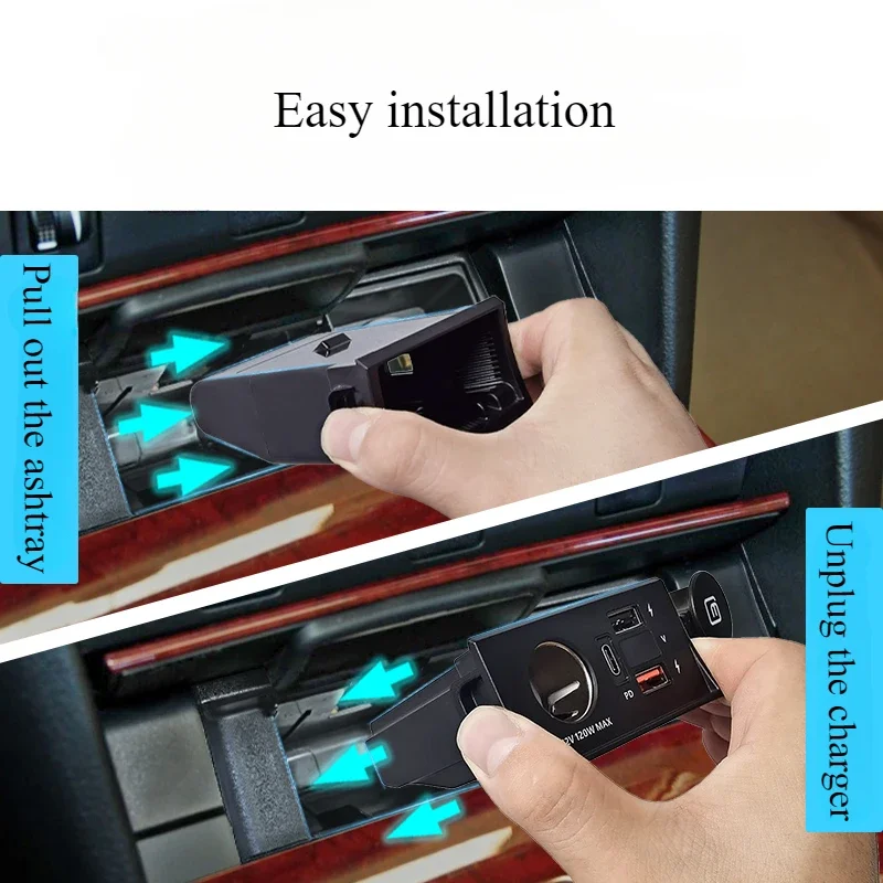 Per Toyota Camry 2006-2017 Caricabatteria per auto Porta Type-c Accendisigari USB Ricarica rapida PD Accessori auto interni modificati