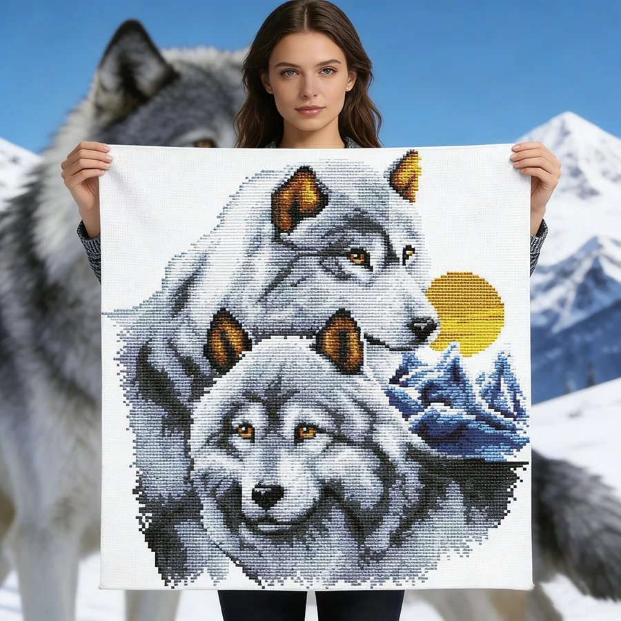 Wolf Companion New Style diy Art crafts for adults stamped cross stitch kit knitting and needlecraft embroidery sewing joy