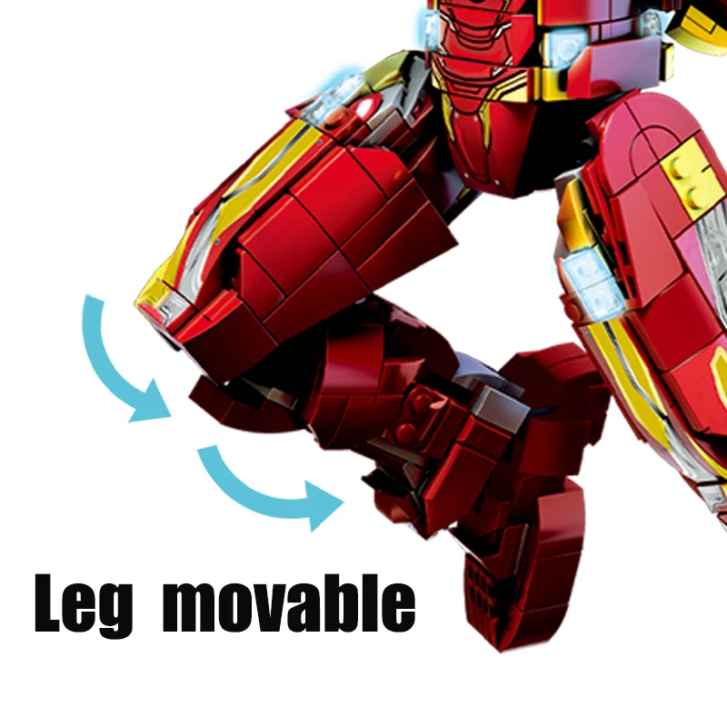 Superheroes Robot Blocks Action Figures Iron Man MK50 War Mecha MOC Building Toys Festival Gifts Adult 1500+pcs Cool Ornament view 5
