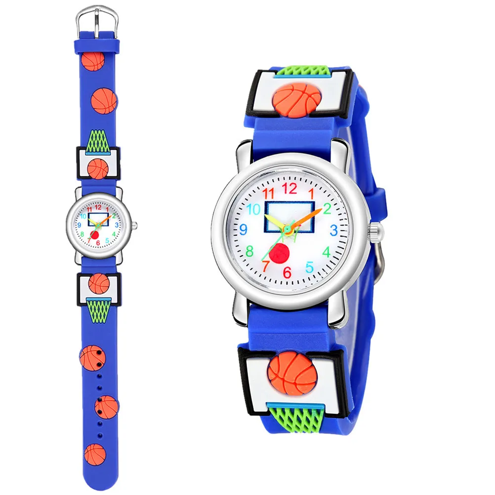 1pc 3D Cartoon s Watch Adorable Basketball Wrist Decoration For Gift Boys Girls 3-12 Years Old Durable Light Design