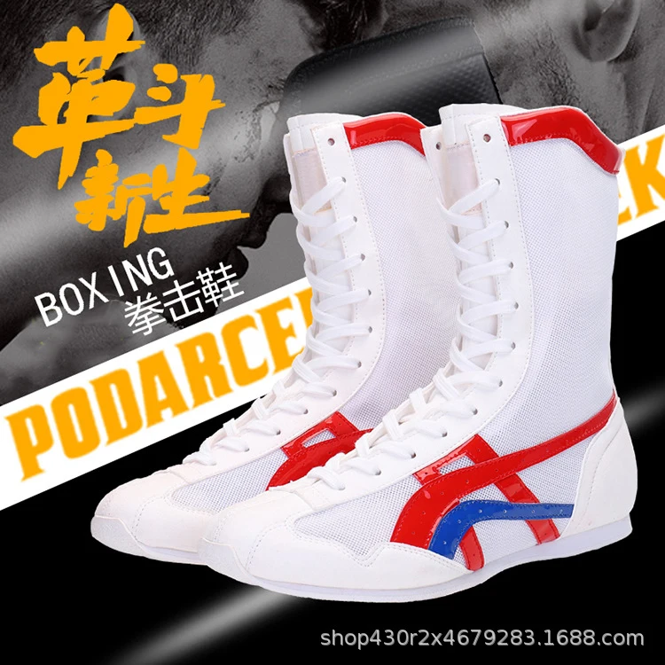 

High Top Black Soft Boxing Shoes Men Women Size 36-45 Wrestling Boots Mens Wearable Fighting Boots Man Designer Sport Training