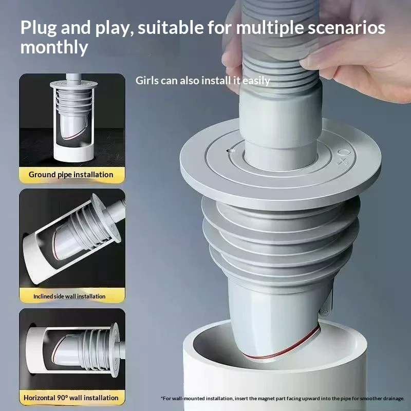 Bathroom Sewer Seal Ring Anti-odor Leak-Proof Kitchen Sink Sewer Pipe Plug Washing Machine Floor Drain Connector Stopper 1PC