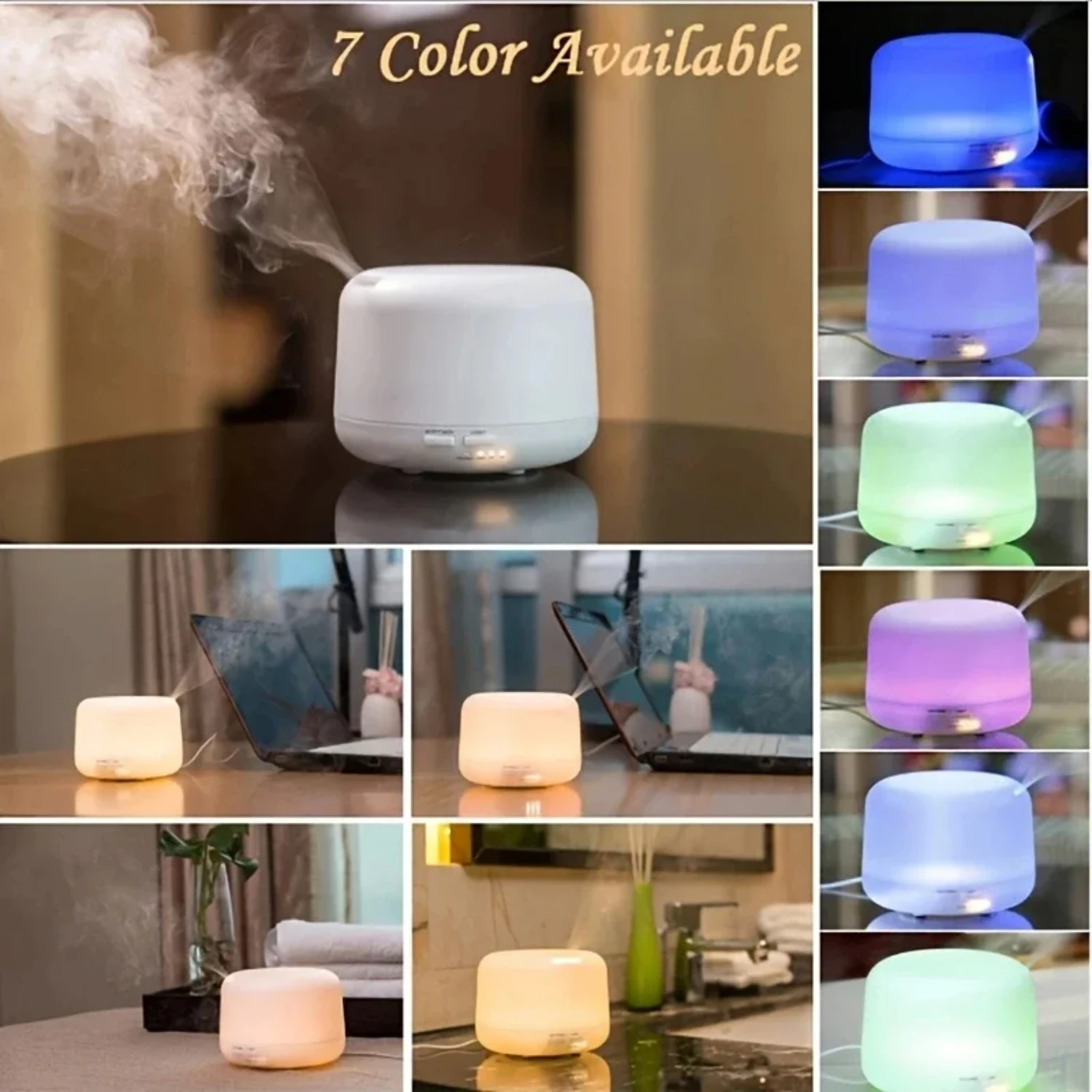 Humidificateur d'air d'aromathérapie USB avec veilleuses LED, diffuseur d'huiles essentielles pour la maison, silencieux, mini, portable, arôme D, cadeau, 300ml