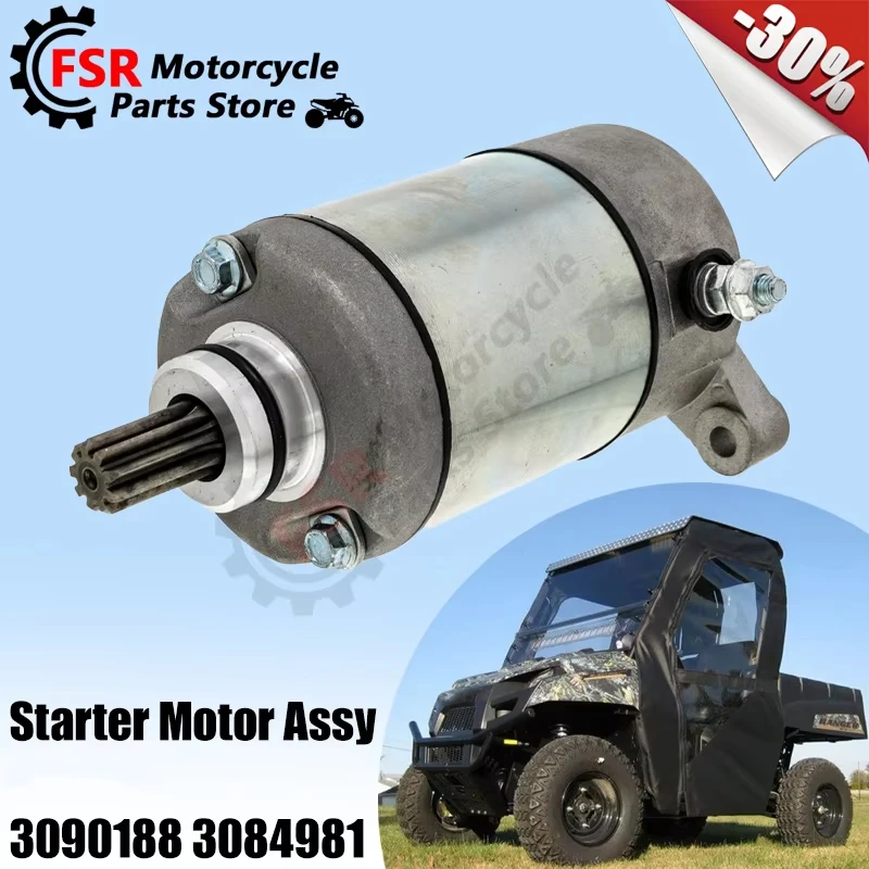 

STARTER MOTOR ASSY,FOR POLARIS ATP BIG BOSS MAGNUM RANGER SPORTSMAN TRAIL WORKER 325CC-500CC,P/N:3090188 3084981,ATV UTV PARTS