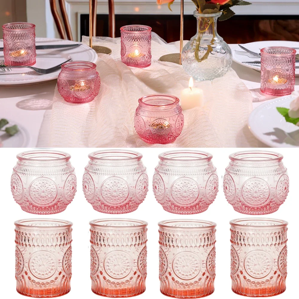 Einfache kreative Votiv-Kerzenhalter aus Glas, flammenloser Teelicht-Kerzenständer für Mittelstücke, Hochzeit, Tischdekoration, Partyzubehör