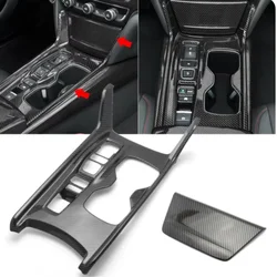 Carbon Fiber Style Interior Center Console Gear Shift Box Panel + Cigarette Lighter Panel Cover Trim For Honda Accord 2018-2022