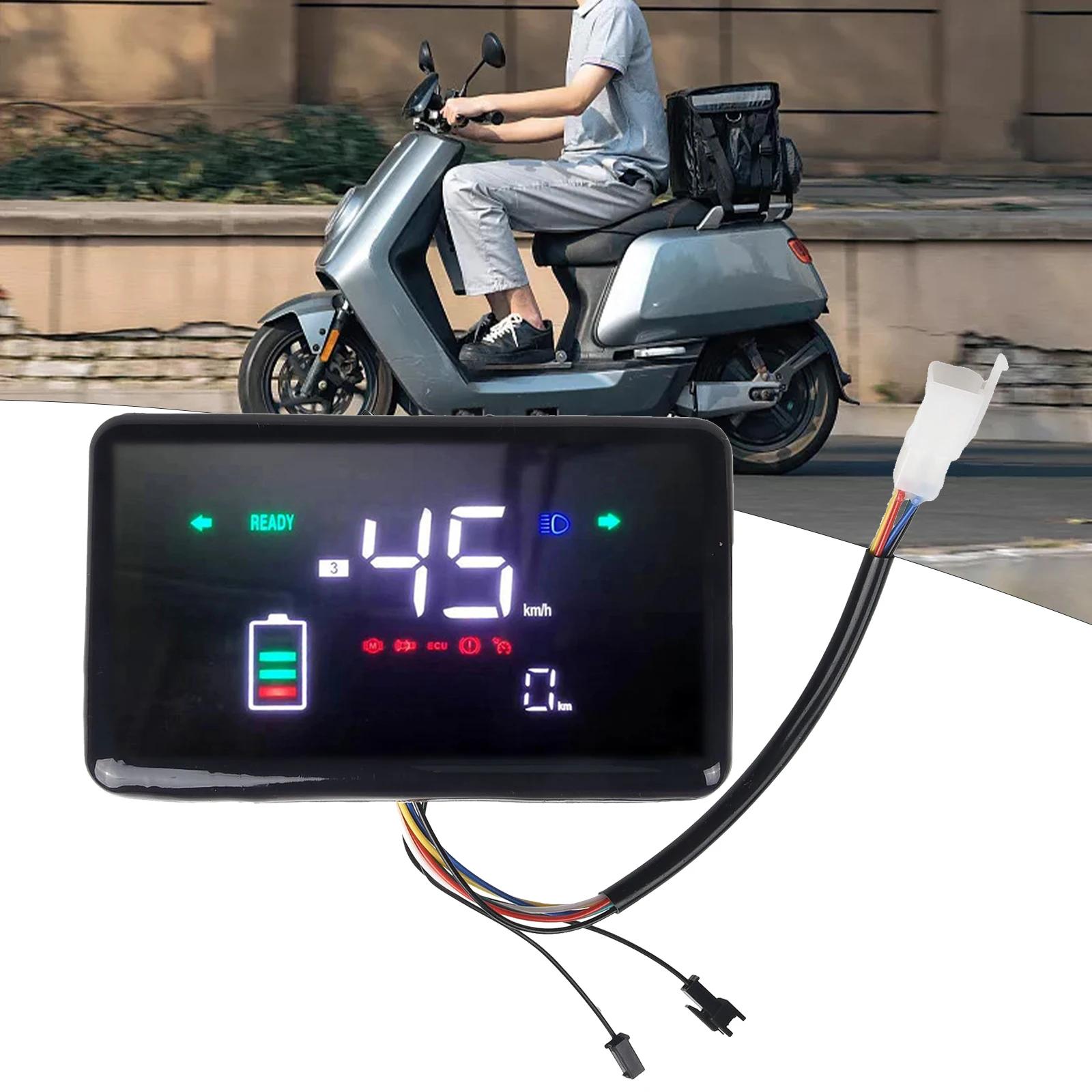 

Electric Tricycle Digital Meter LCD Screen LCD Speedometer 6pin Ebikes Display Escooter Scooter Electric Bike Accessories