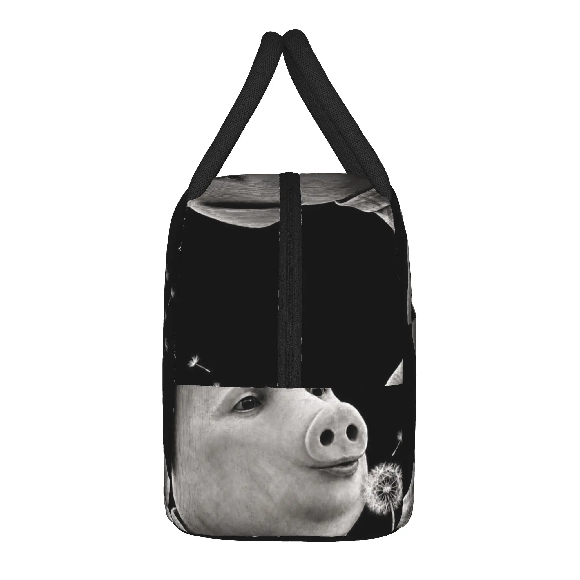 John Pork Blowing Dandelion Wishes Funny Meme Internet Pig Lunch Bag Vintage Lunch Box For Child Portable Insulated Cooler Bag