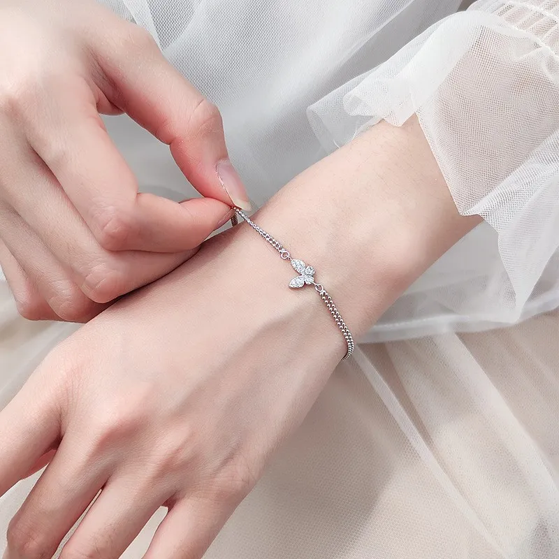 

925 heart bracelet Zircon Bracelet for Women Korean Fashion Sweet Cool Hollow Heart Bracelets Party Jewelry Gifts