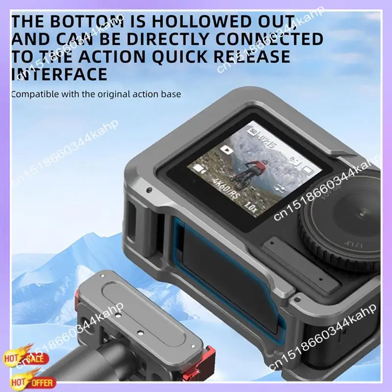 CLCU Quick Release Cage For OSMO ACTION 5PRO/4/3 Gopro Camera Foldable Mount With Cold Shoe Full Protective Frame Case