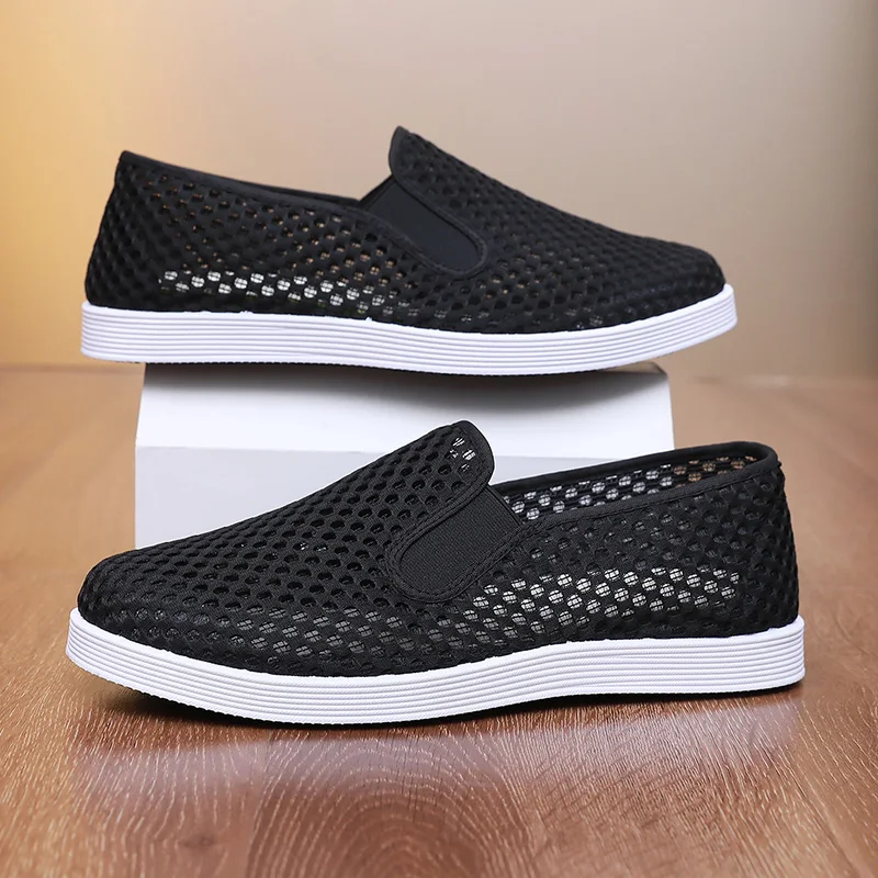 

New Men's Casual Lazy Shoes Breathable Mesh Flat Shoes Summer Comfortable Men's Work Shoes