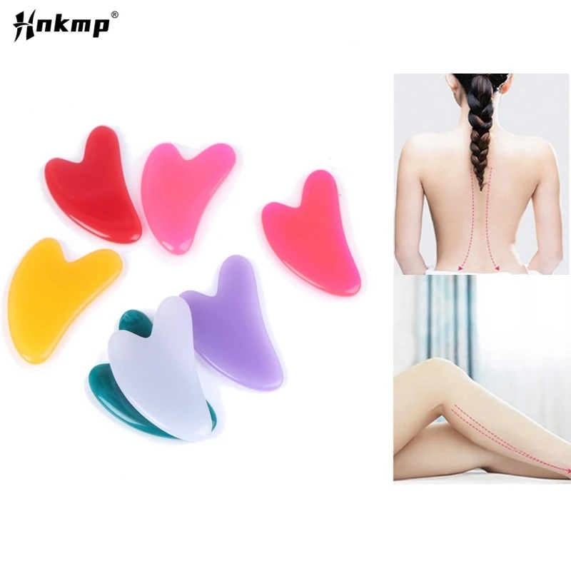 

1Pc Heart Shape SPA Massage Beeswax Gua sha Scraping Massage Scraper Face Massager Acupuncture Guasha Board Massager for face