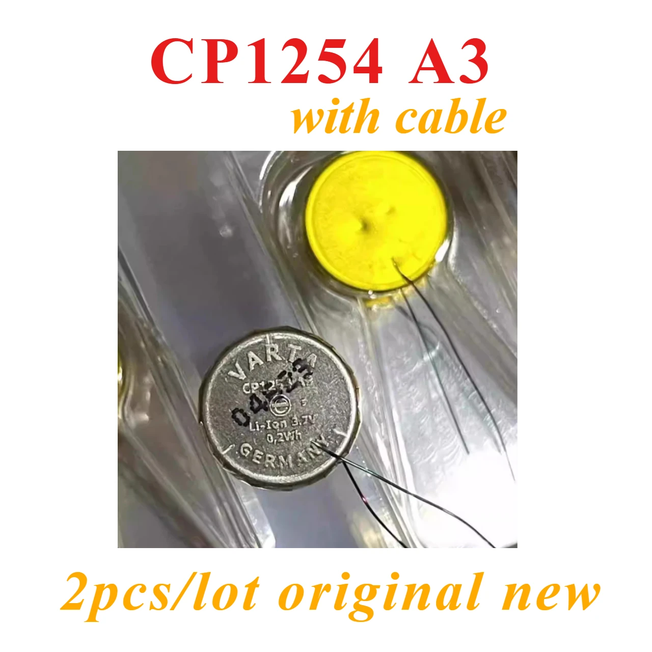 

2pcs/lot CP1254 A3 with Wire 3.7V Rechargeable Battery Capacitor