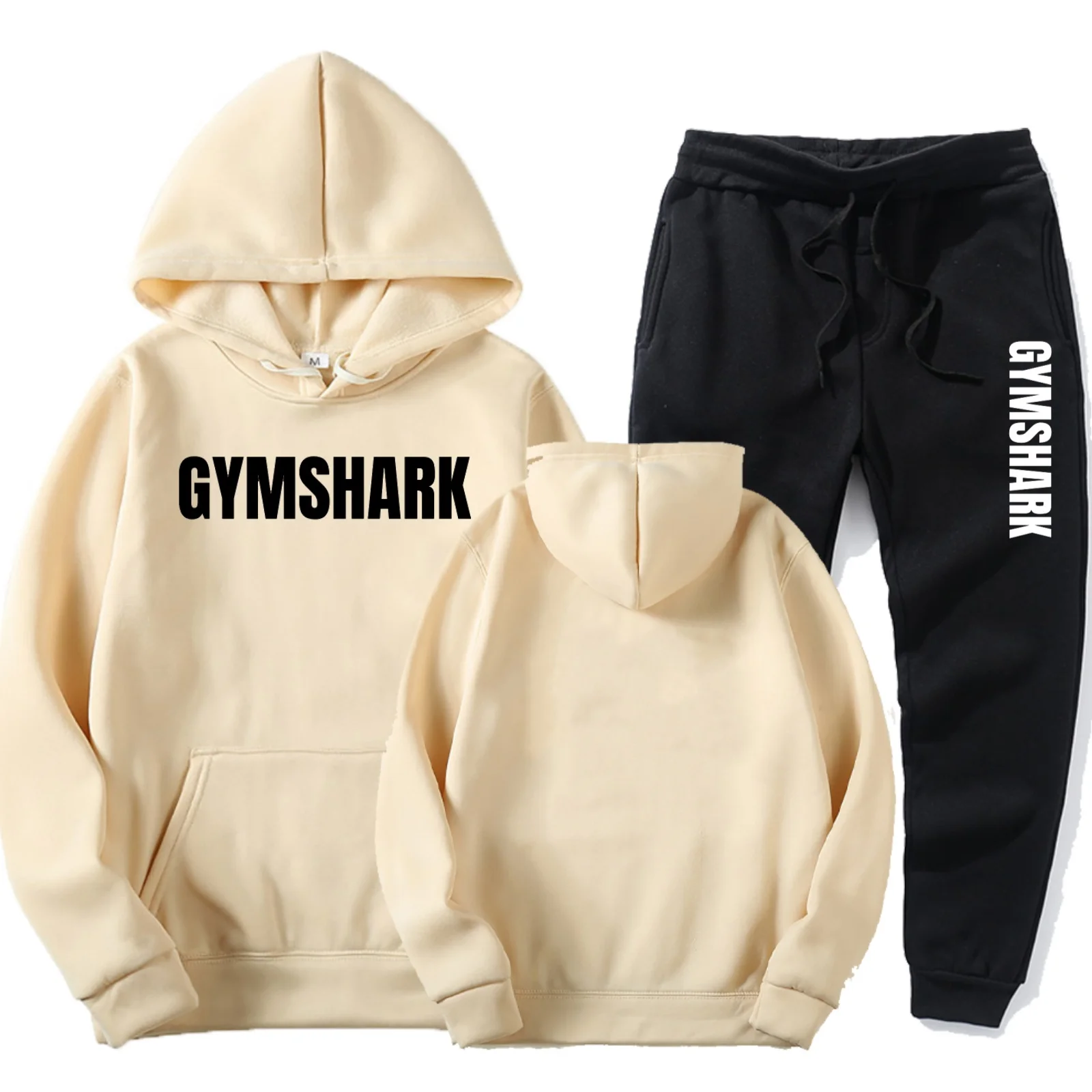 2025 GYMSHARK new autumn and winter pullover leisure hoodie suit home cycling hoodie sweater+trousers 2-1