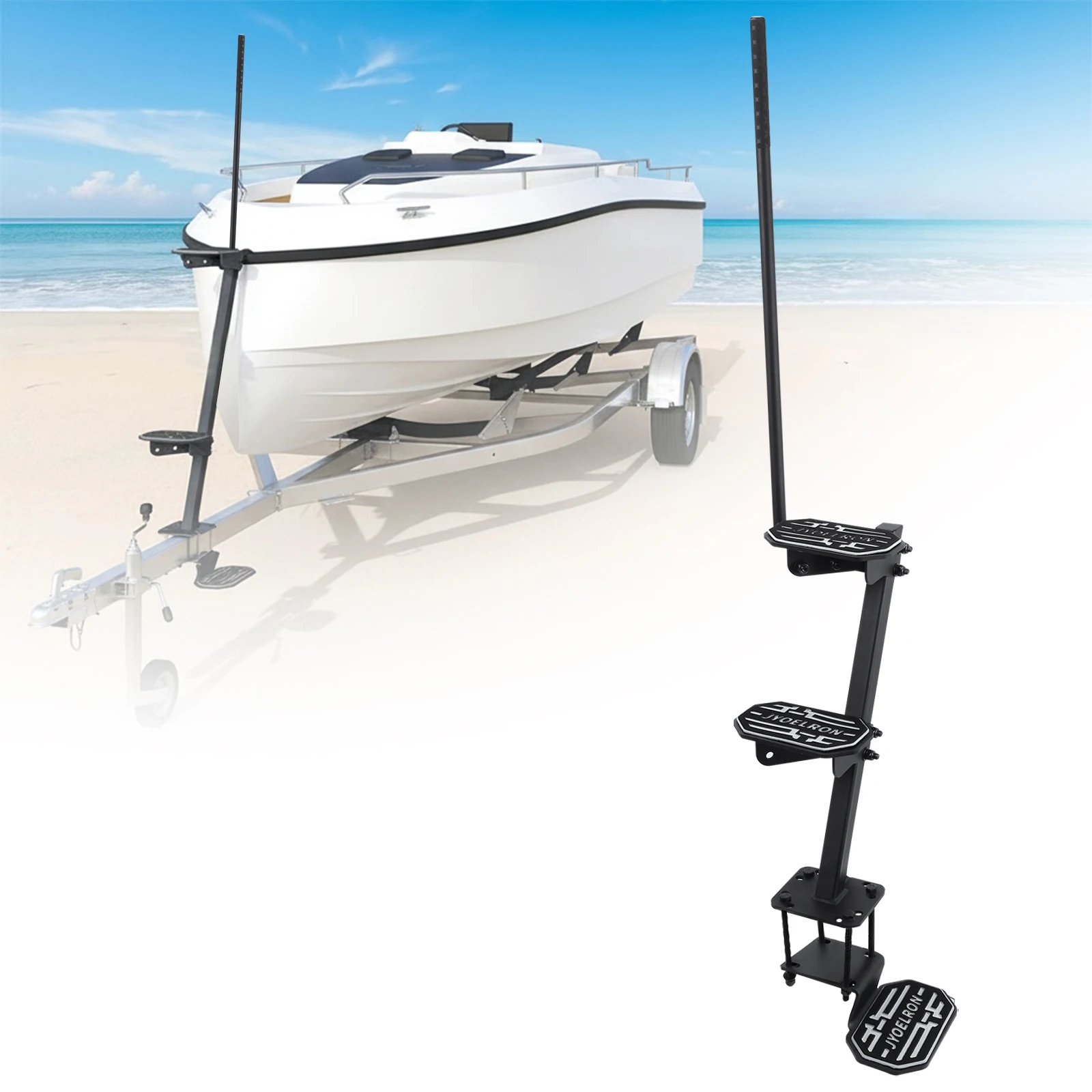 

Усиленная морская лестница-ступенька для прицепов с поручнями, нескользящей подкладкой из ЭВА, грузоподъемность 450 фунтов, для лодок, причалов и спуска на воду