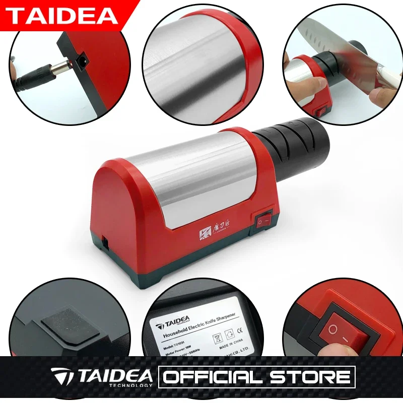 TAIDEA Electric knife sharpener Two stage Diamond detachable accessories kitchen knife sharpener Honing Tools Sharpening System