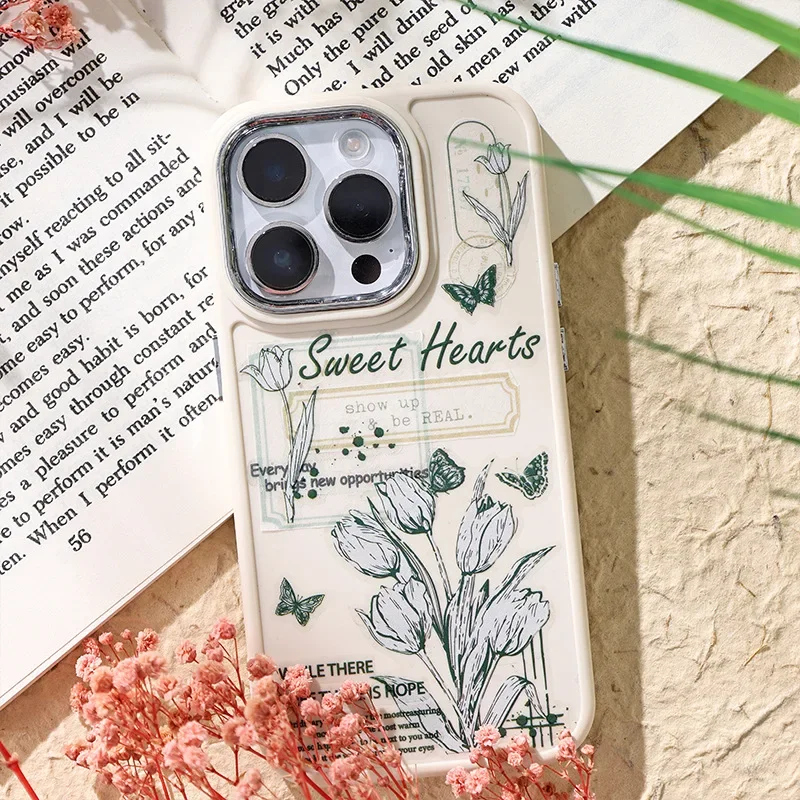 New Flower Language Poetry Heart Flower Handbook Sticker Plant Handbook Material Diy Mobile Phone Case Sticker Decoration