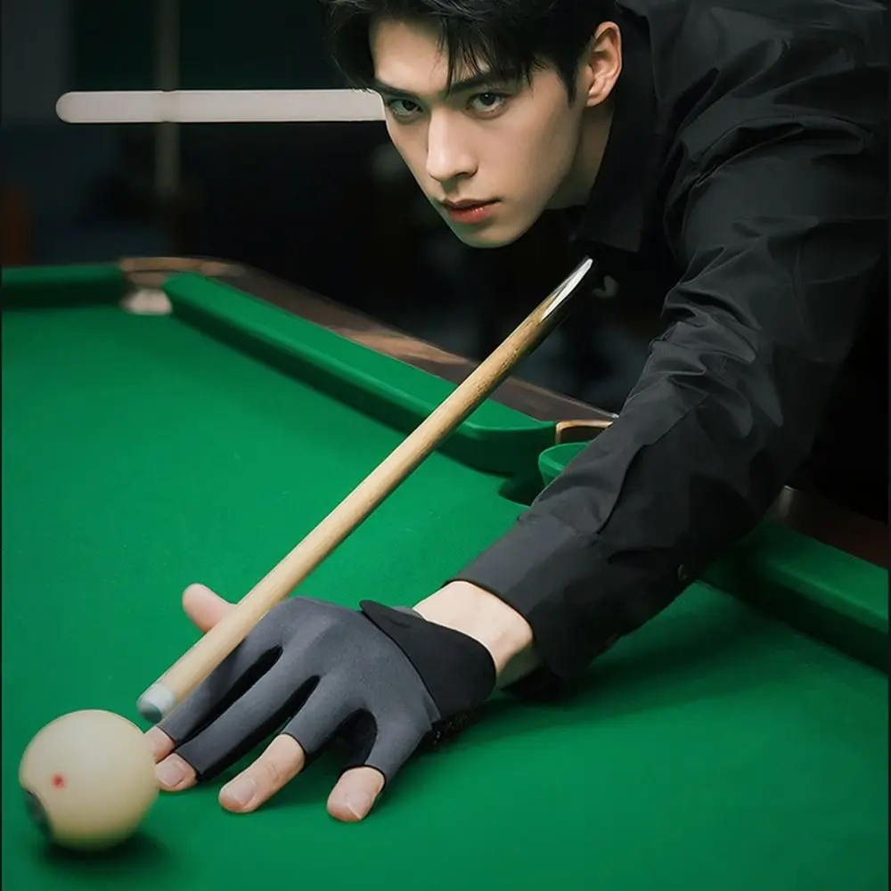 قفاز البلياردو لليد اليسرى غير قابل للانزلاق يسمح بمرور الهواء بنصف أصابع قفازات تدريب البلياردو المرنة ملحقات اللياقة البدنية #1