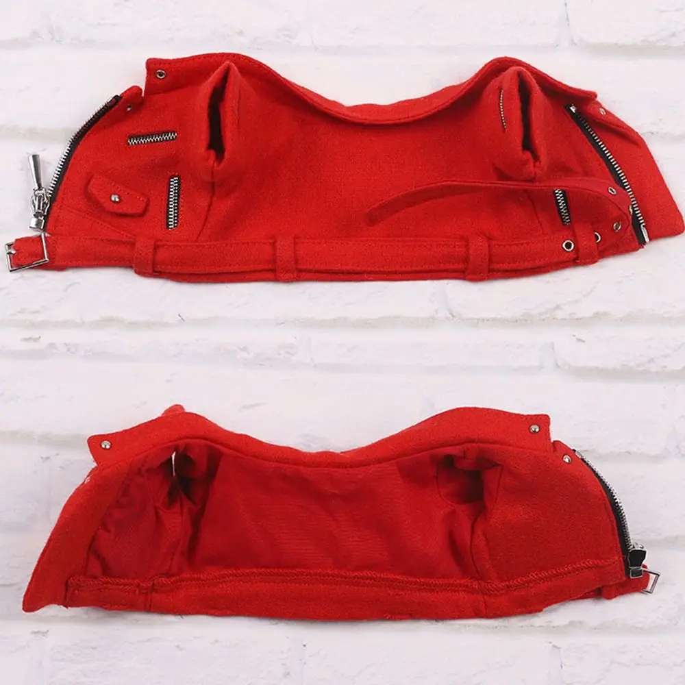 Tenues pour poupées BJD 1/12, accessoires, manteaux d'hiver, veste faite à la main, vêtements, hauts en cuir PU