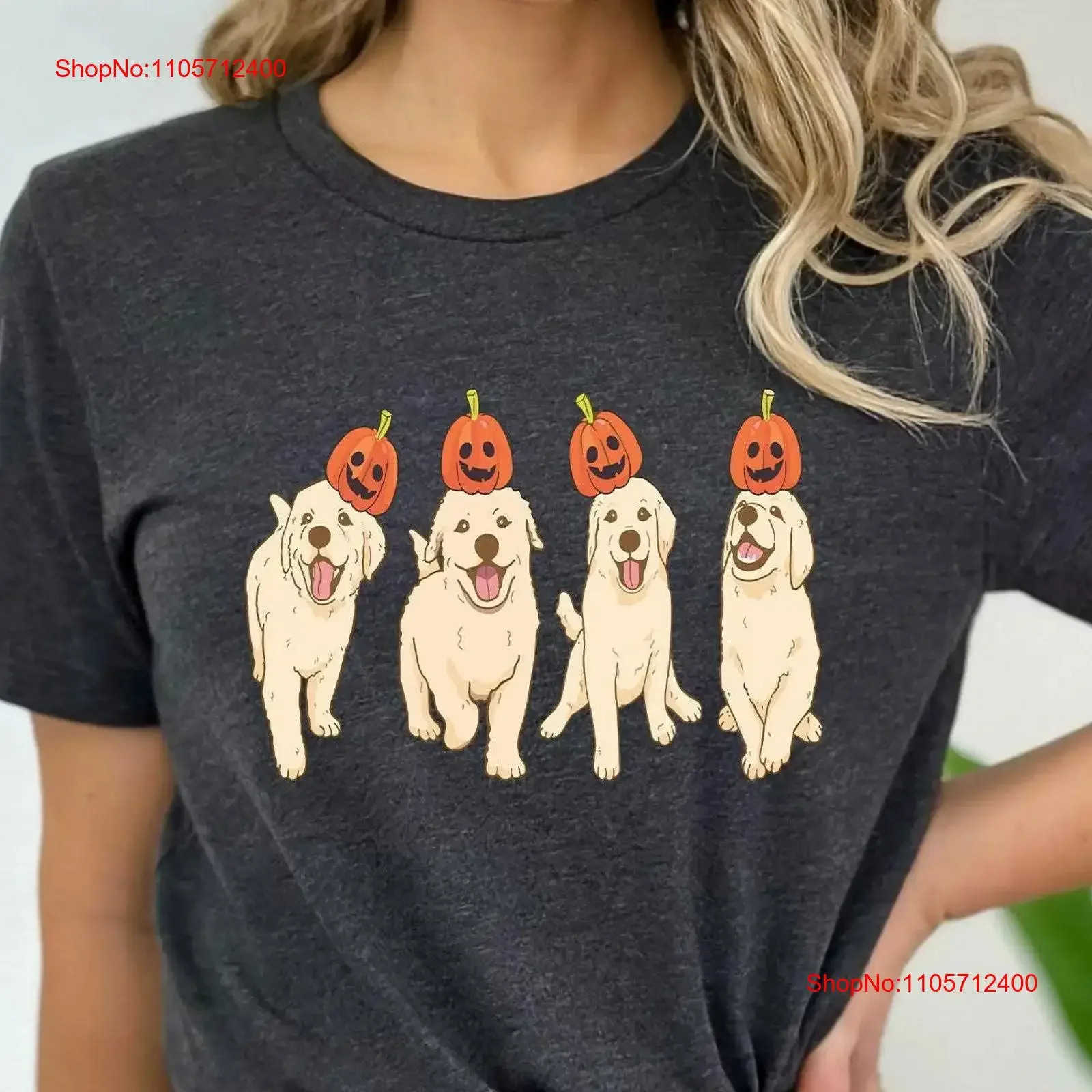 Fall Golden Retriever Dog T Shirt Pumpkin Vintage Autumn Lover Thanksgiving Women vintage Washed Top For Everyday Wear Slightly
