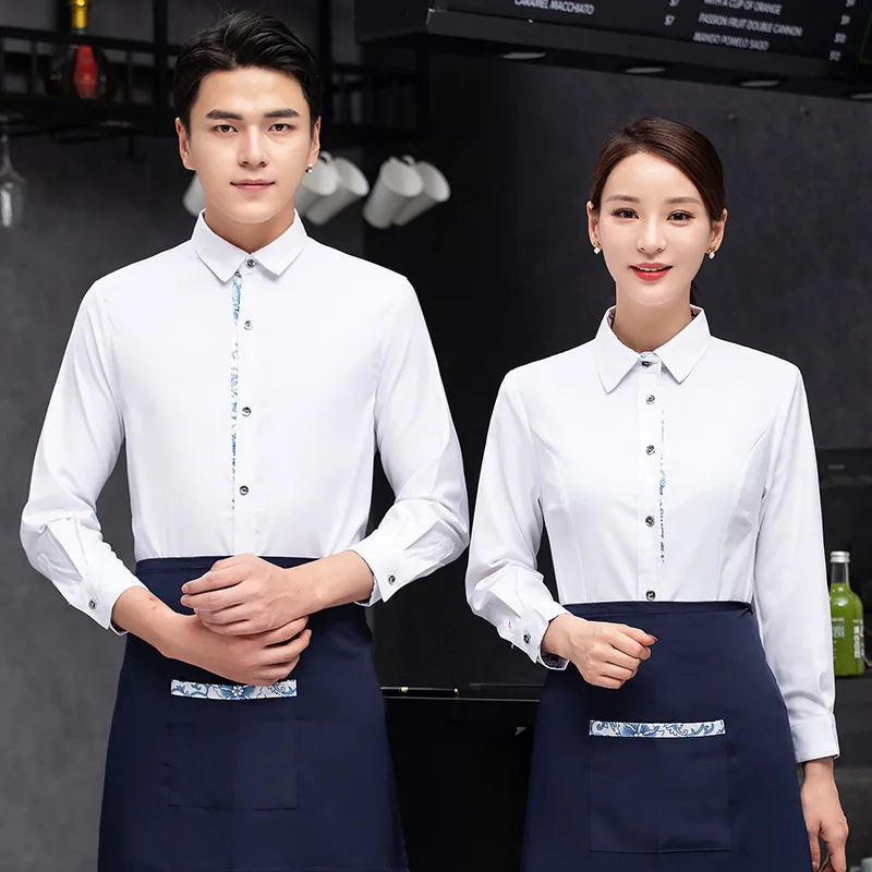 Hotel Chinese Restaurant Hot Pot Restaurant Tea House Restaurant Catering Men's and Women's Waiters Autumn Men's and Women's Lon