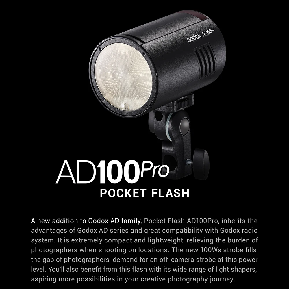 Godox AD100Pro AD100 PRO TTL HSS 100W Outdoor Flash Light Speedlight Wireless Pocket for Mirrorless SONY Nikon Canon Fujifilm