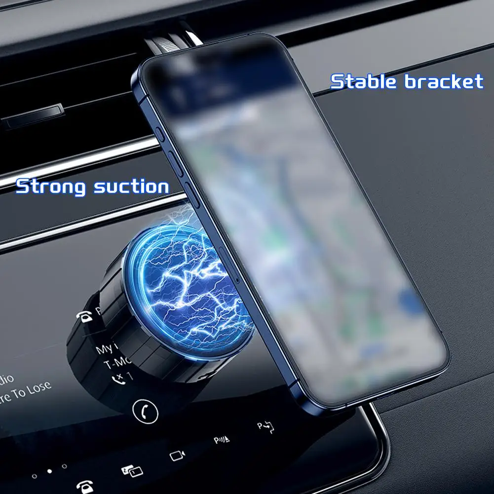 Universal Intelligent Car Mount Mobile Phone Holder Magnetic Black Technology Adsorption Bracket Vacuum Adsorption Stable