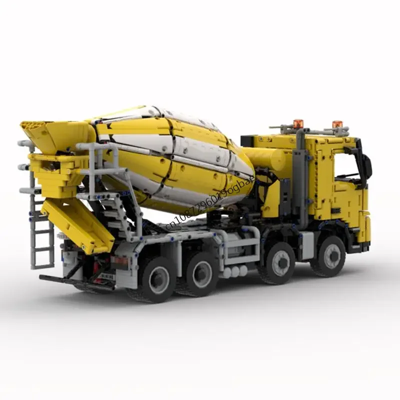 New 4380Pcs Engineering Container Fmx Cement Mixer Truck Heavy Duty Trailer Technology Diy Creative Ideas Toy GiftsCustom Puzzle