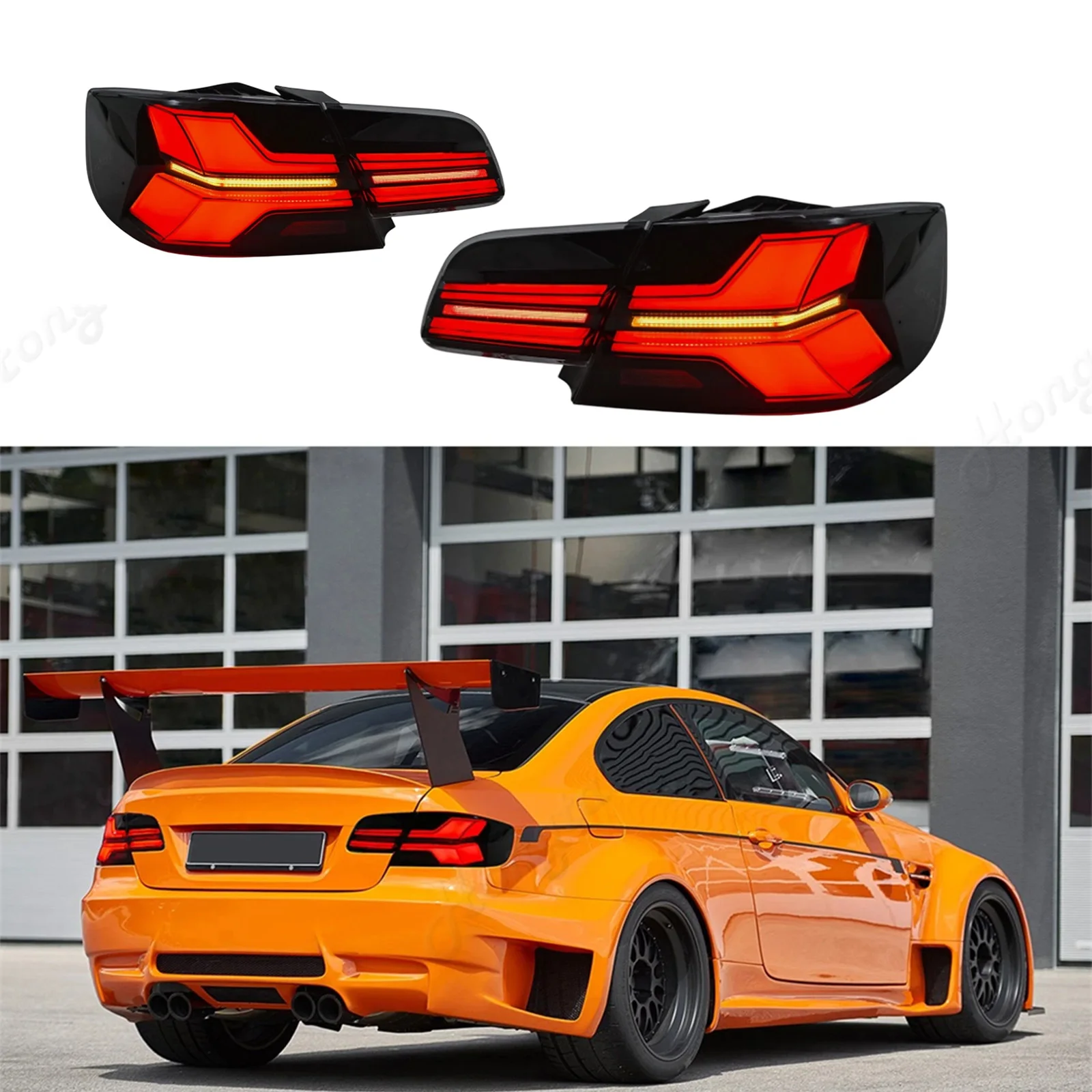 Pair Taillight assembly For 2006-2012 BMW 3-Series M3 E92 Coupe LED Modify the brake lights, reverse the lights，turn signal