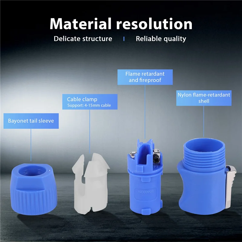 EDT-3 PIN AC Powercon موصل ذكر التوصيل AC قابس طاقة 20A / 250V لشاشة LED ضوء المرحلة