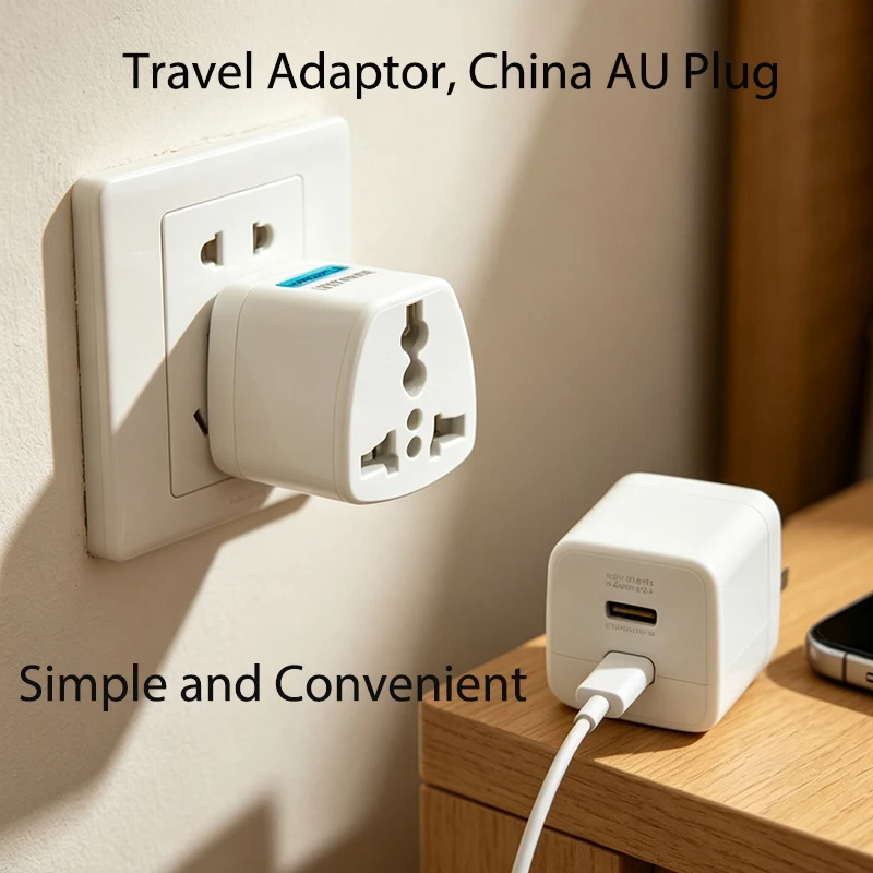 China AU Travel Adapter Universal Socket, 3 Pin Plug Converter for China Australia Multi Country Travel Charger Power Adaptor