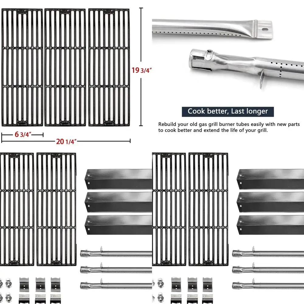 

Char-Griller Replacement Grill Parts: 5050, 5650, 3001, 3008, 3030, 4000, 5072, 5252, King Griller 3008, 5252 - Cast Iron Grates