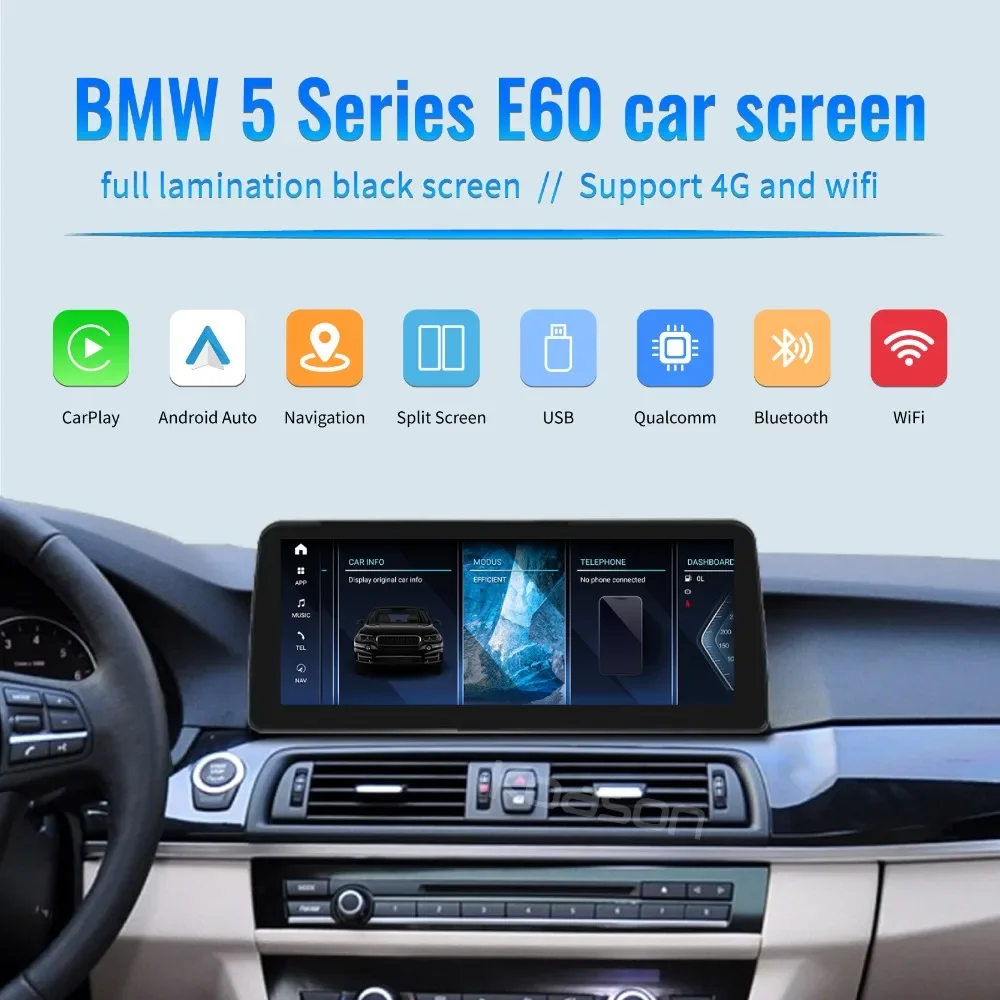 Koason Android Touch Screen Dispaly For BMW 5 Series M5 6 Series E60 E61 E63 E64 Upgrades Apple CarPlay Autoradio Car Stereo GPS