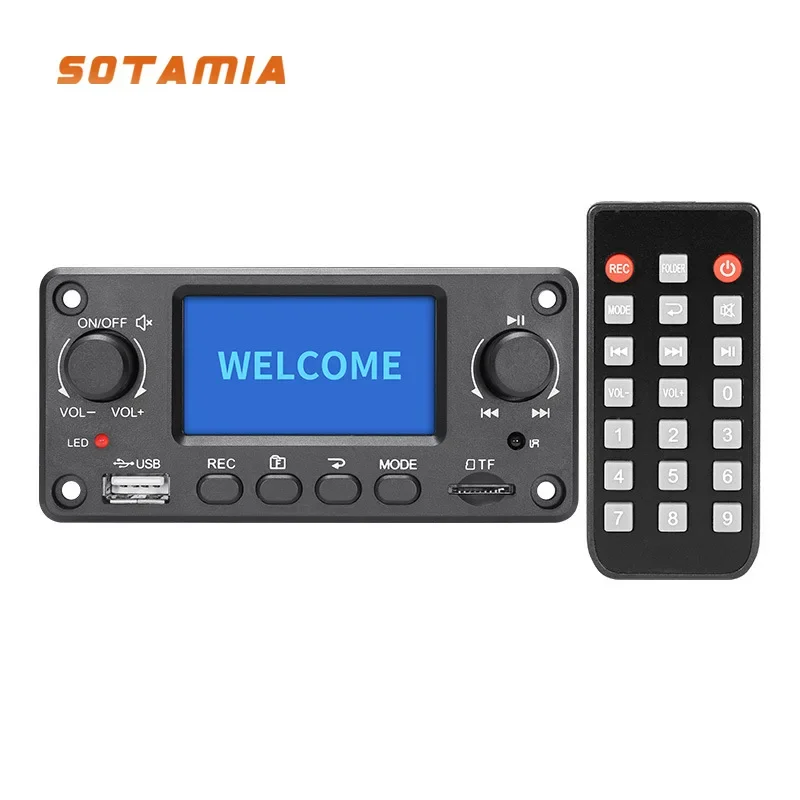 SOTAMIA Bluetooth Decoding Board USB FM TF Card Hifi Digital Audio Decoder MP3 Player for Bluetooth Power Amplifier Audio Board