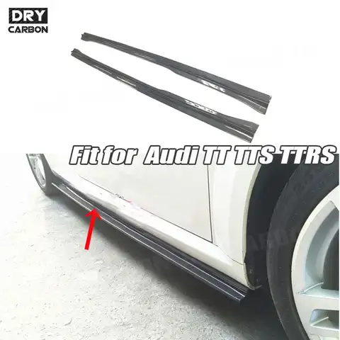Carbon Fiber Body Kits For Audi TT TTS TTRS 2014 2015 2016 2017 Side Skirt Extension Rocker Panel Body Kit Lip Splitters