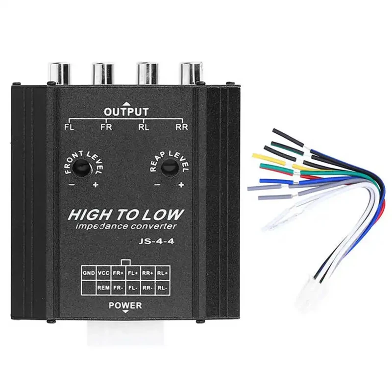 

12V 4 Channel Car Audio Converter For Rca High To Low Line Car Stereo Radio Speaker Frequency Filter