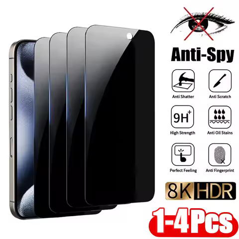 1-4Pcs Privacy Screen Protector for IPhone 16 14 11 12 13 15 Pro Max Mini Plus Anti-spy Tempered Glass for IPhone X XS Max Glass