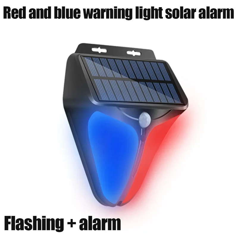 AA08-Outdoor Solar Alarms Lights 26LED Human Body Sensing Sound & Light Warning Wall Light Garden Warning Security System