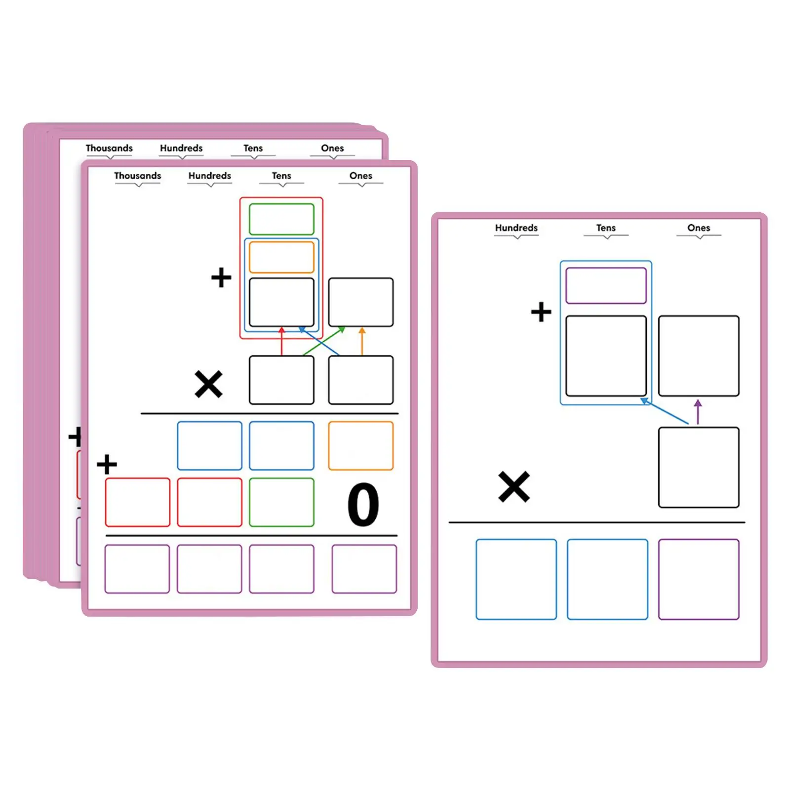 

Двусторонняя таблица умножения на 10 раз: демонстрация вертикального вычисления, разложение числа, инструмент для изучения математики