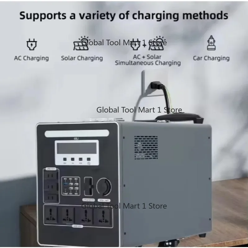 3000-W Por-table Solar Generator Home Backup Power Station with Inverter & Battery Controller