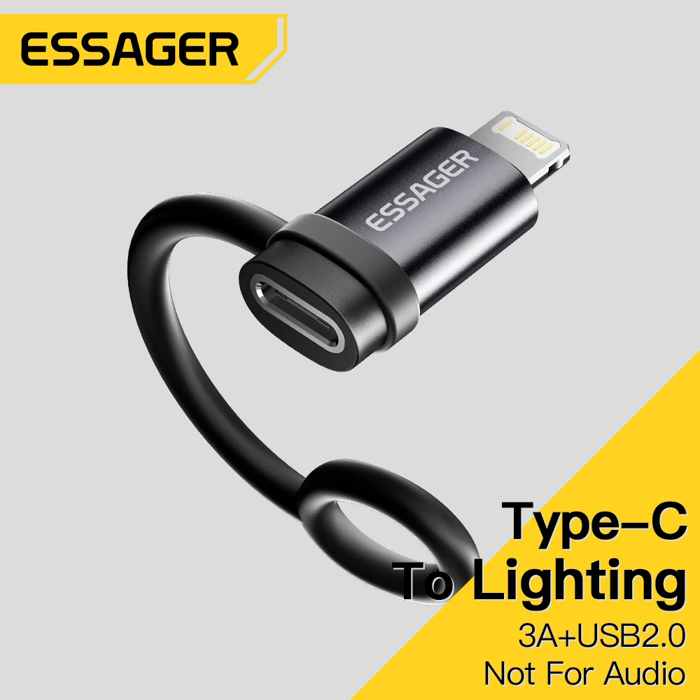 Essager Lighting To Type C Adapter 3A Fast Charging IOS Female to Type-C Male Connector For IPhone 15 14 13 Pro IPad Converter