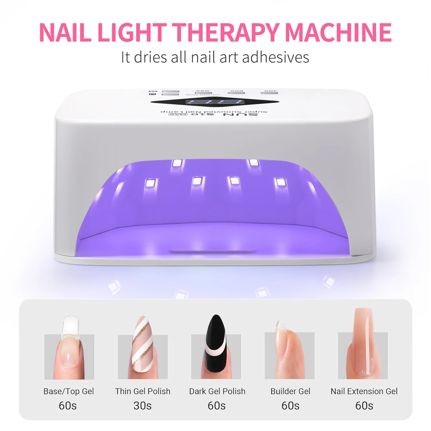 120 W UV LED-nagellamp Professionele 30 LED's nageldroger met 3 timerinstellingen Oplaadbare manicurelamp voor het uitharden van alle nagels Gel